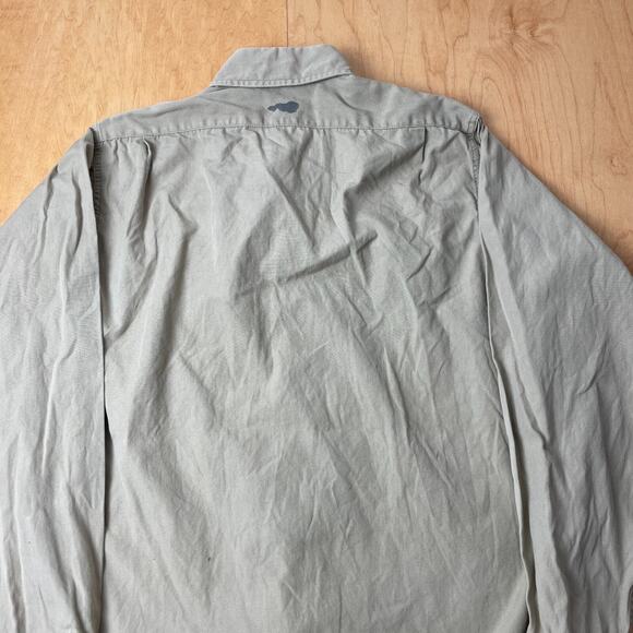 Vintage Post WWII USN Medium Solid Beige Long Sleeve Full Button Collared Shirt - Picture 9 of 10